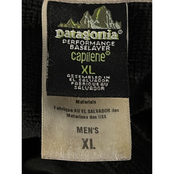 Patagonia Capilene Polartec Base Layer 1/4 Zip Men's Pullover XL Black Pocket - Picture 6 of 10